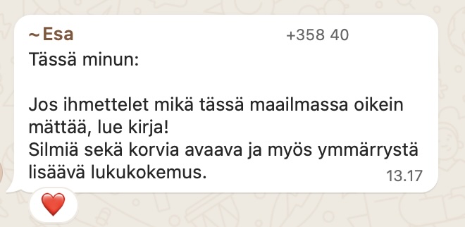 Lukijapalaute - Kaarina