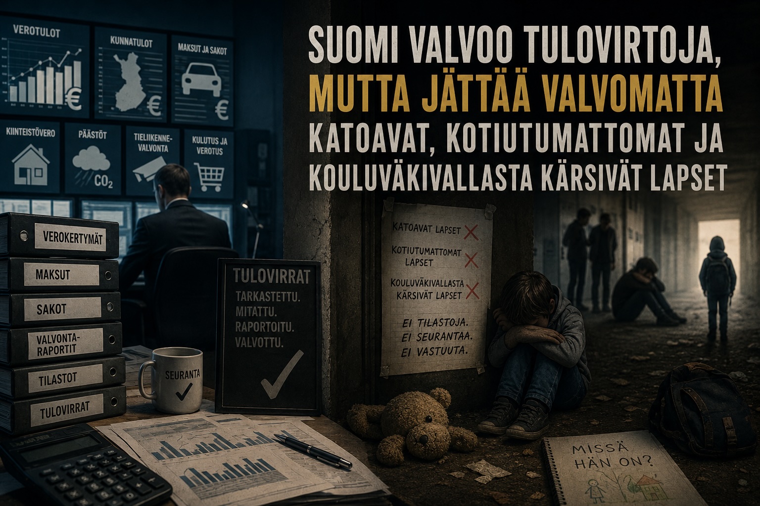 Suomi valvoo tulovirtoja, mutta jättää valvomatta katoavat, kotiutumattomat ja kouluväkivallasta kärsivät lapset