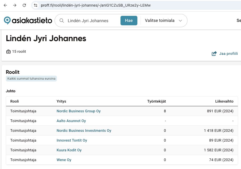 Jyri Lindén - yritysyhteydet (Proff.fi)