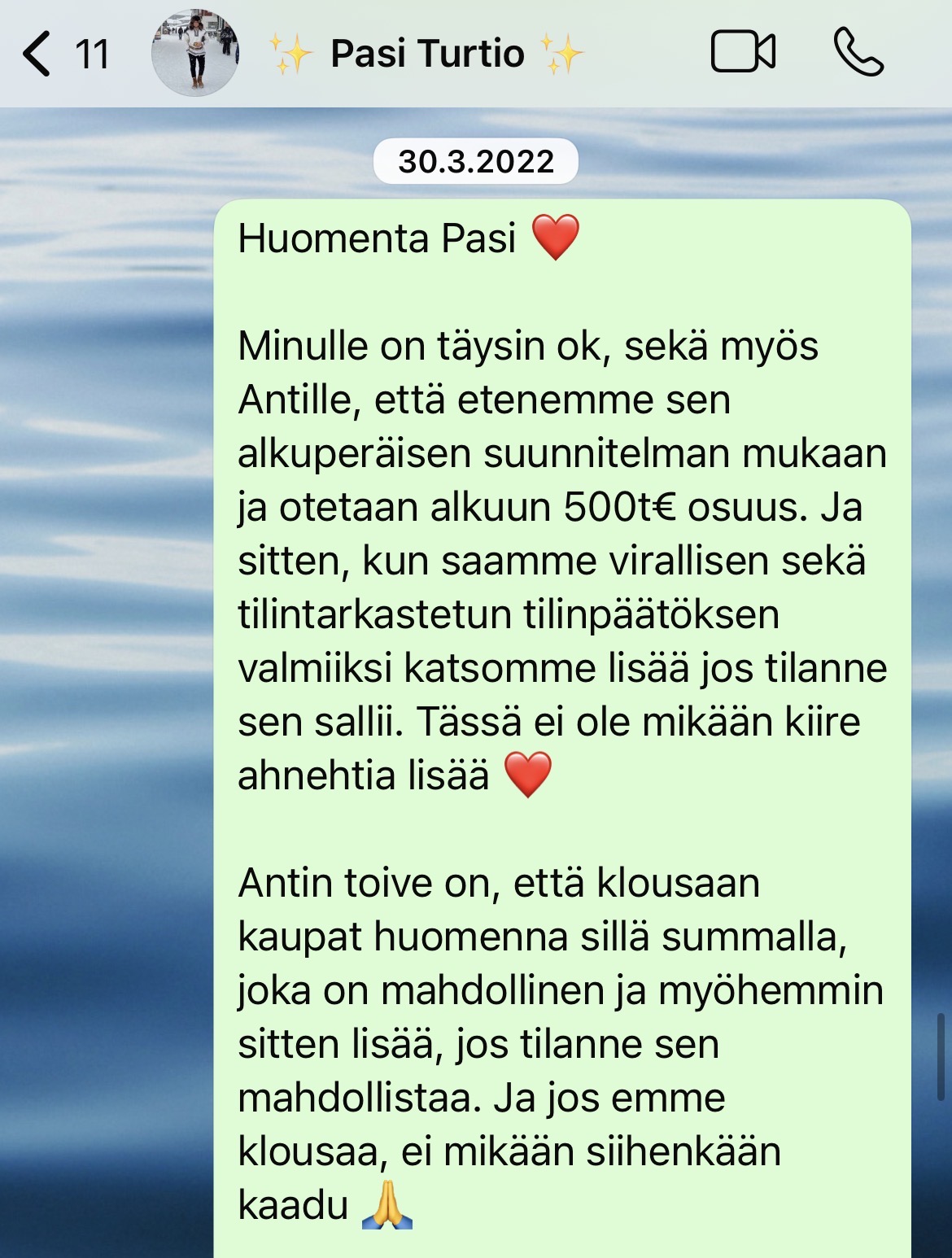 Vastauksemme vakuusvajeeseen 30.3.2022