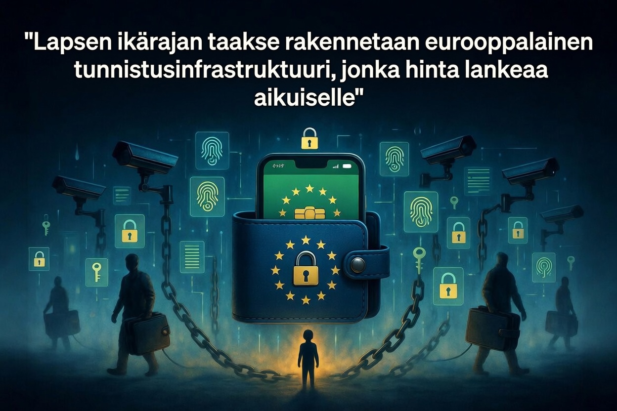 Lapsen ikärajan taakse rakennetaan eurooppalainen tunnistusinfrastruktuuri, jonka hinta lankeaa aikuiselle