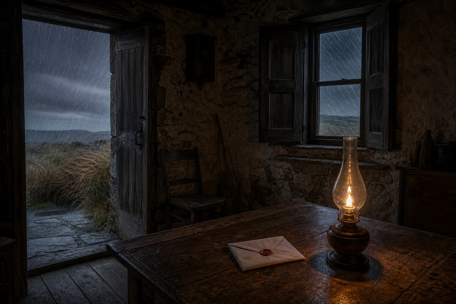 Sinetti otsassa keskellä myrskyä
