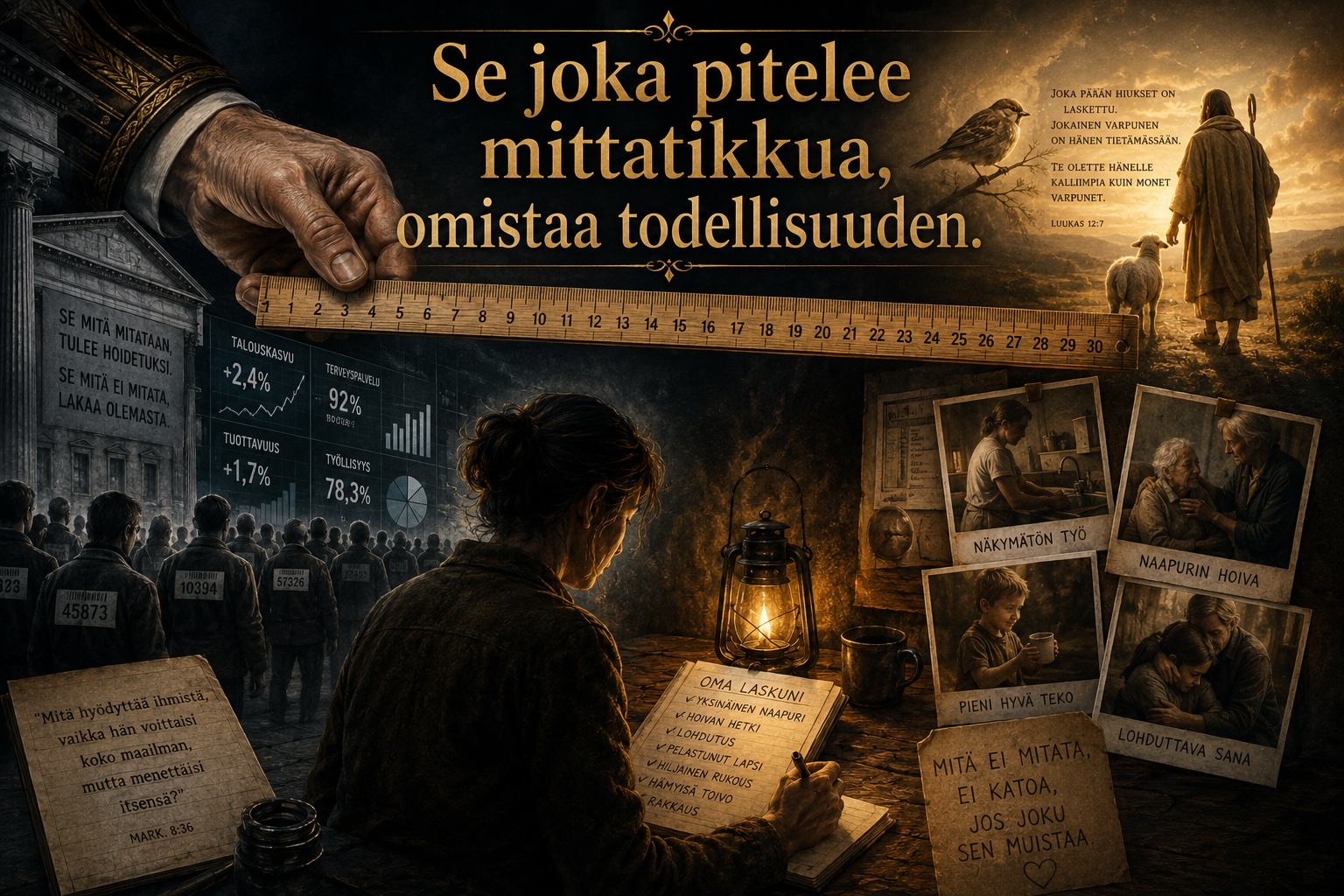 Se joka pitelee mittatikkua, omistaa todellisuuden