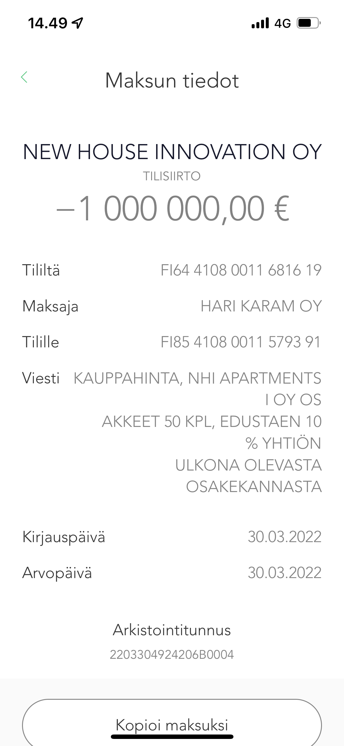 Maksukuitti New House Innovation