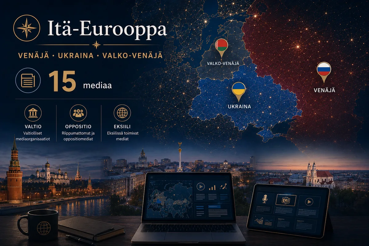 Itä-Eurooppa — Venäjä, Ukraina, Valko-Venäjä: 15 mediaa, valtio, oppositio ja eksiili rinnakkain